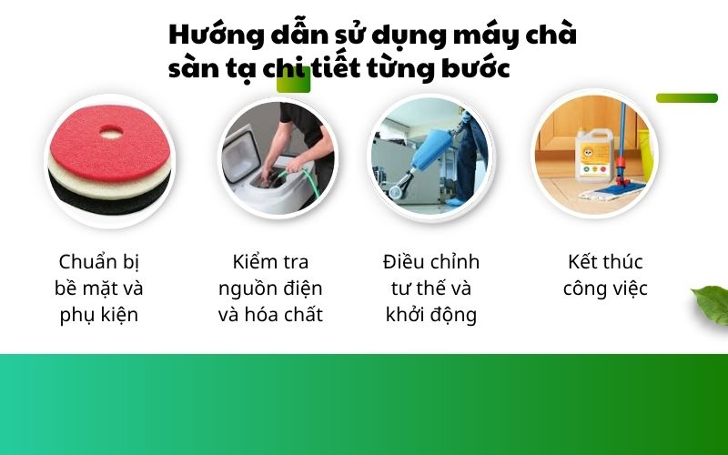 Hướng dẫn sử dụng máy chà sàn tạ chi tiết từng bước