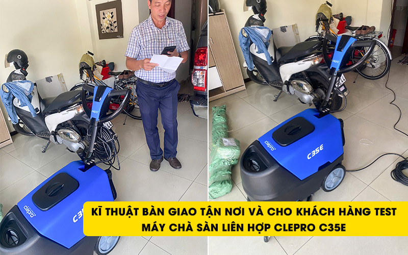 kĩ thuật hải minh bàn giao Máy chà sàn liên hợp CLEPRO C35E 