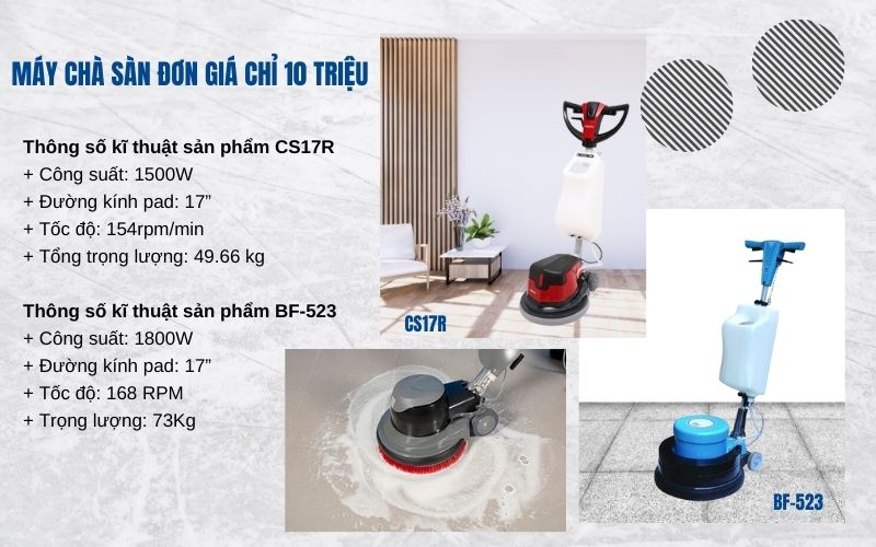 máy chà sàn chất lượng dưới 10 triệu đồng