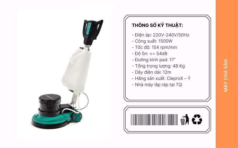 Đặc điểm vượt trội của máy chà sàn đơn Cleprox CX-250B NEW