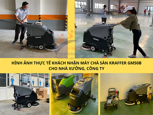 hình ảnh thực tế khách nhận máy chà sàn GM-50B
