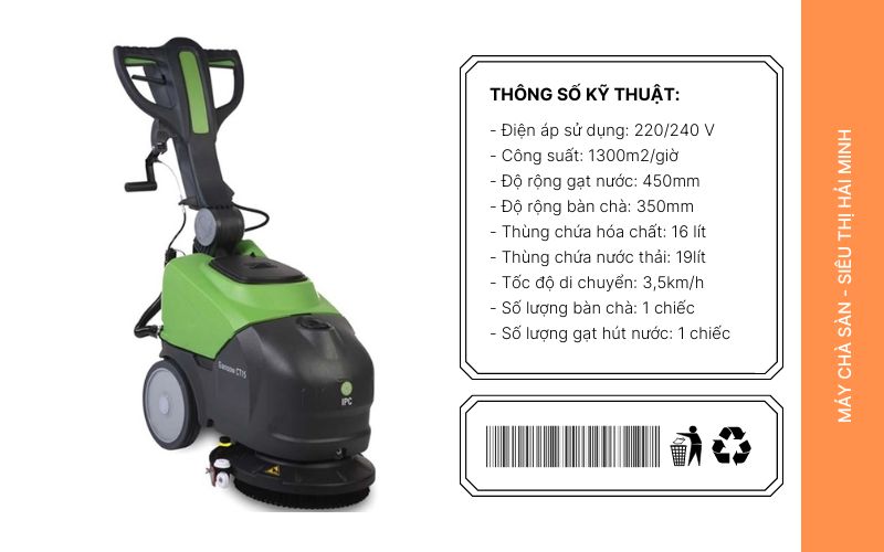 Đặc điểm nổi bật của máy chà sàn liên hợp IPC CT15 C35