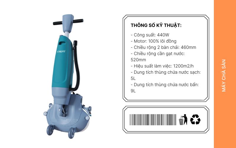 Đặc điểm nổi bật của máy chà sàn liên hợp Clepro C25B