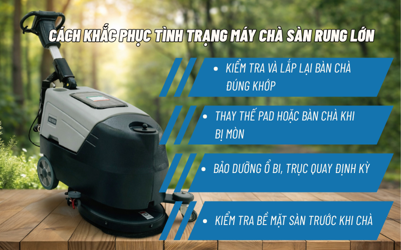 Máy chà sàn rung lớn: Nguyên nhân và cách khắc phục