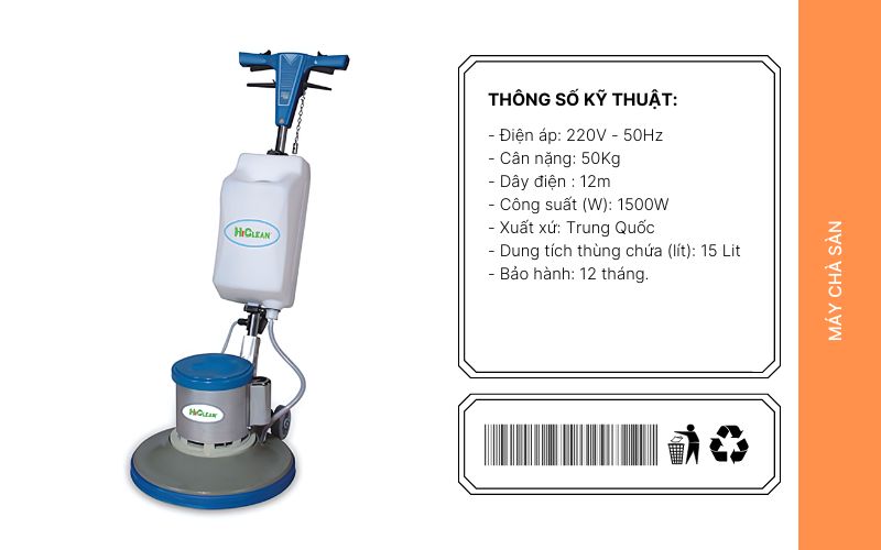 Thông số kỹ thuật Máy chà sàn Hiclean HC 522