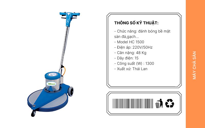 Tính năng ưu việt của máy đánh bóng sàn HiClean HC 1500
