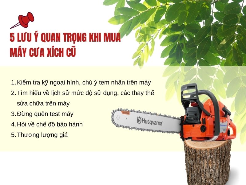 5 lưu ý quan trọng khi mua máy cưa xích cũ
