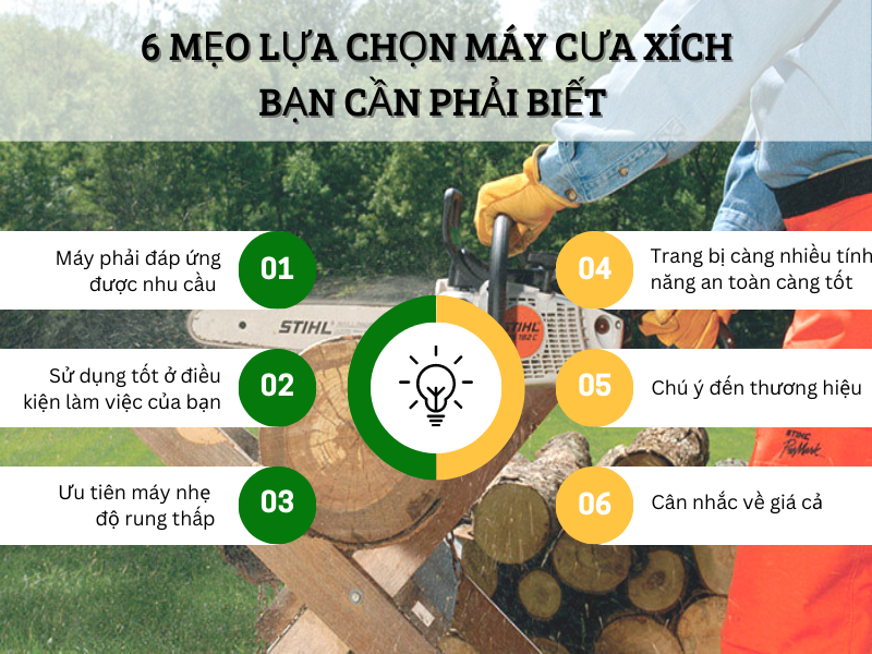 6 mẹo lựa chọn máy cưa xích bạn cần phải biết