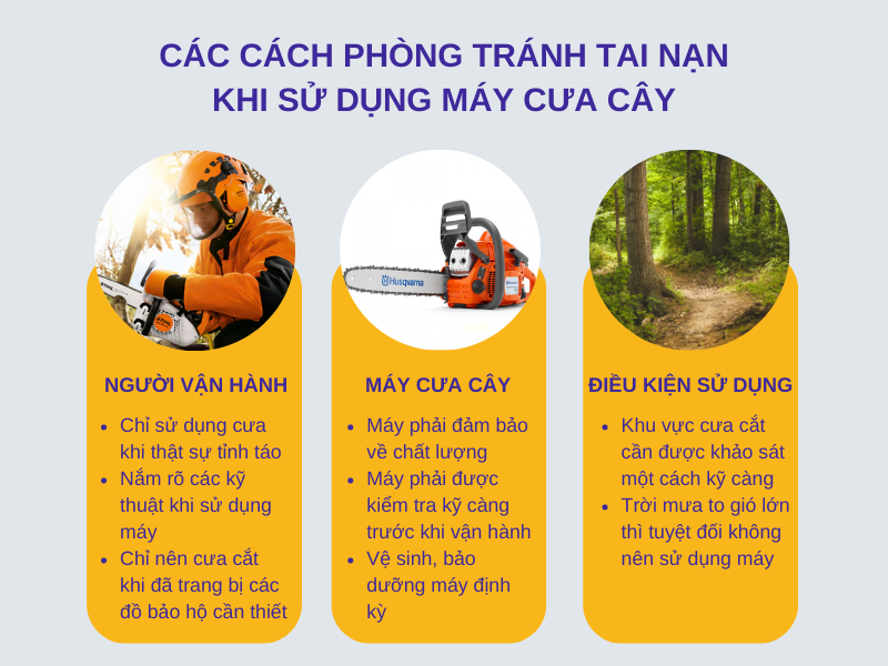 Các cách phòng tránh tai nạn khi sử dụng máy cưa cây