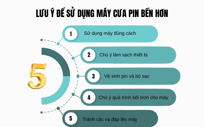 Các lưu ý để sử dụng máy cưa pin bền hơn