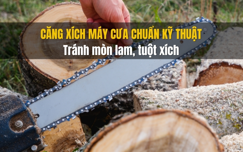 Căng xích máy cưa xích chuẩn kỹ thuật – Tránh mòn lam, tuột xích khi vận hành