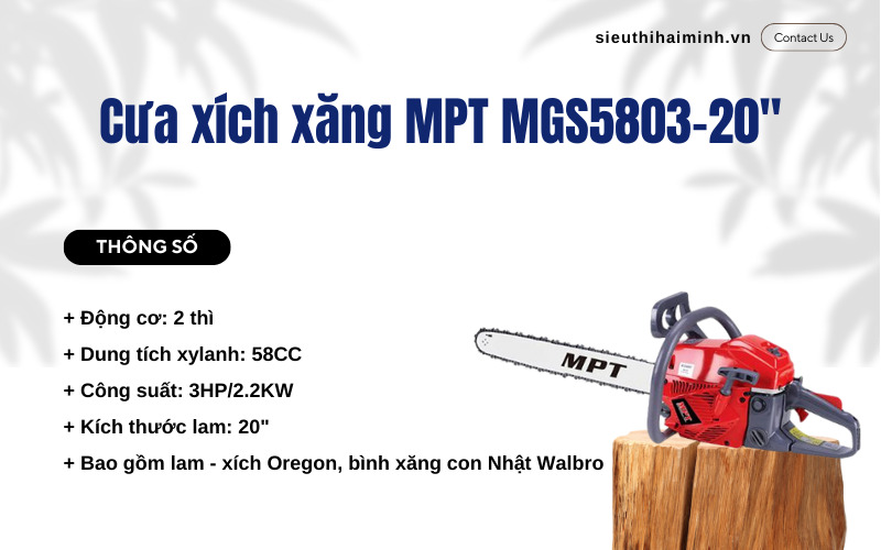 Cưa xích xăng MPT MGS5803