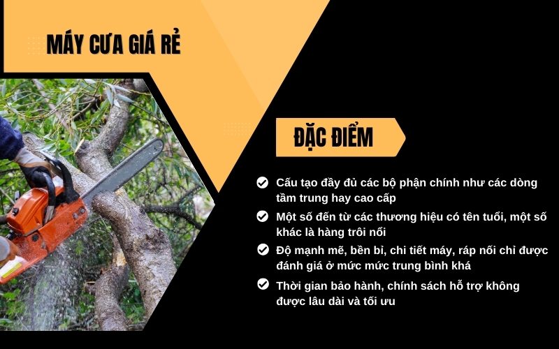 Đặc điểm của dòng máy cưa giá rẻ