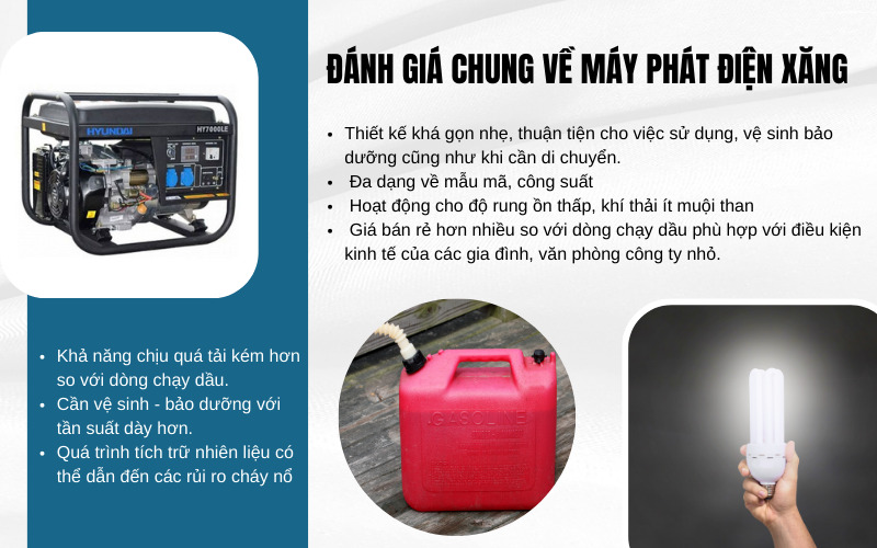 Đánh giá chung về máy phát điện xăng