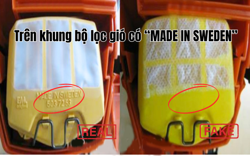 Khác biệt trên khung bộ lọc gió