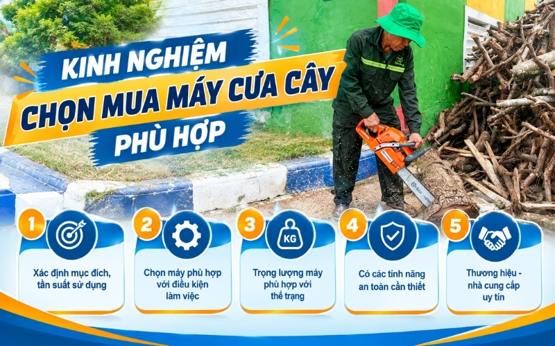 Kinh nghiệm chọn mua máy cưa cây phù hợp