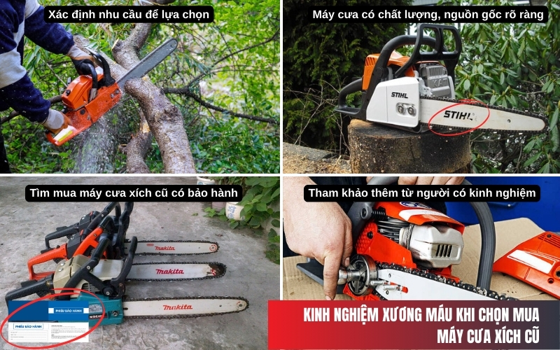 Kinh nghiệm xương máu khi chọn mua máy cưa xích cũ
