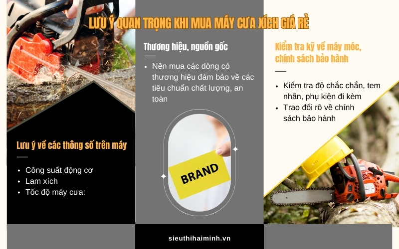 Lưu ý quan trọng khi mua máy cưa xích giá rẻ