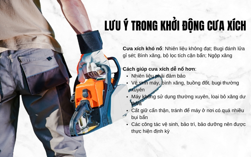 Lưu ý quan trọng khởi động cưa xích