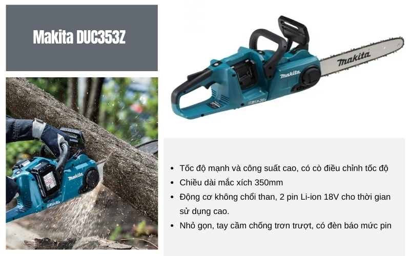 Máy cưa gỗ bằng pin Makita DUC353Z