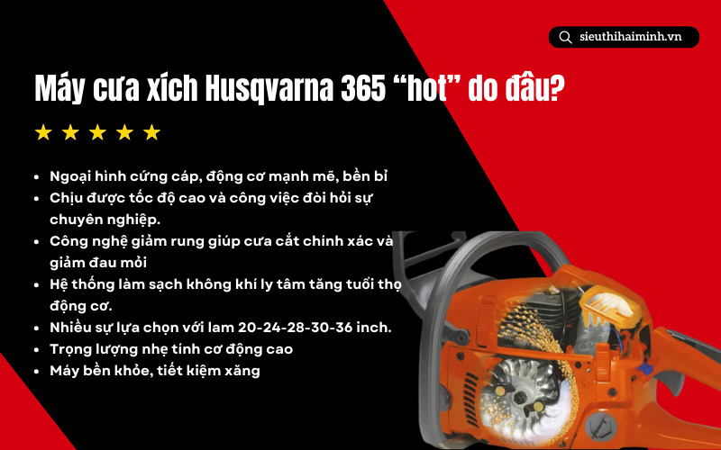 Máy cưa xích Husqvarna 365 “hot” do đâu