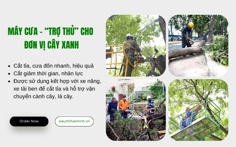 Máy cưa – “trợ thủ” cho đơn vị cây xanh