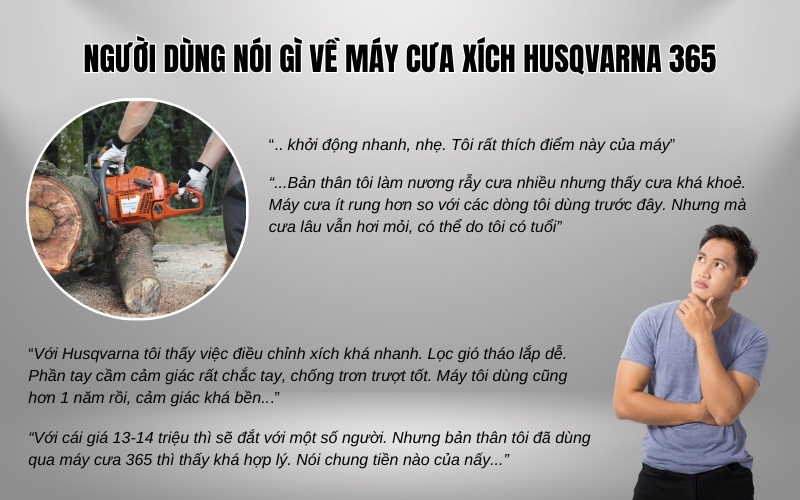 Người dùng nói gì về may cua xich Husqvarna 365