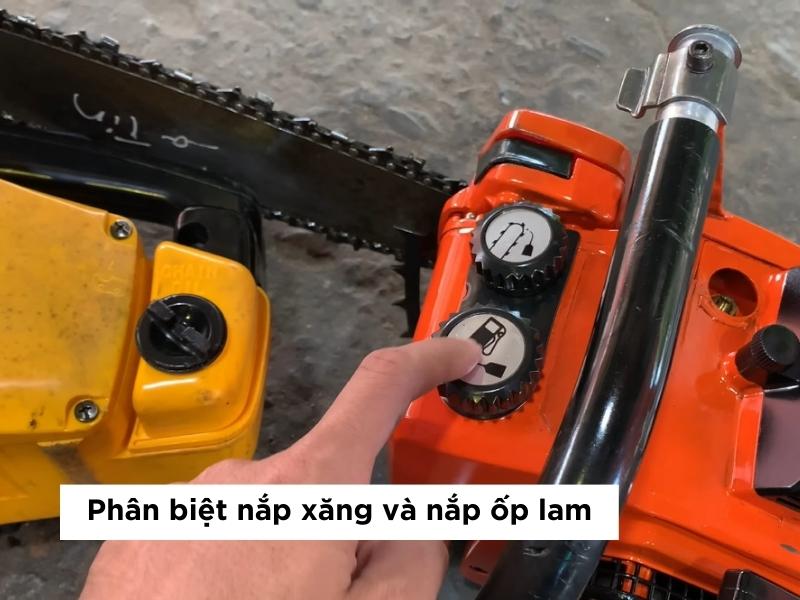 phân biệt nắp xăng và nắp ốp lam máy cưa xích