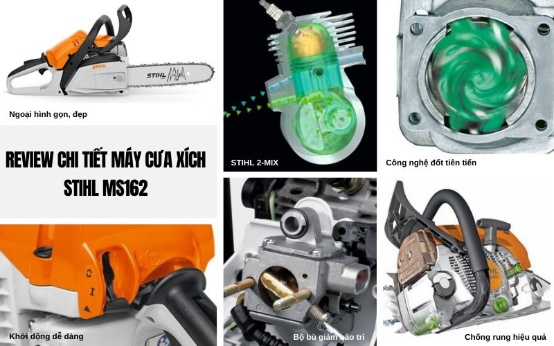 Review chi tiết máy cưa xích Stihl MS 162