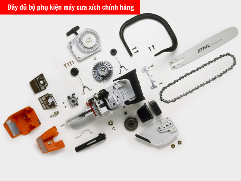 Siêu thị Hải Minh cung cấp đầy đủ bộ phụ kiện máy cưa xích chính hãng