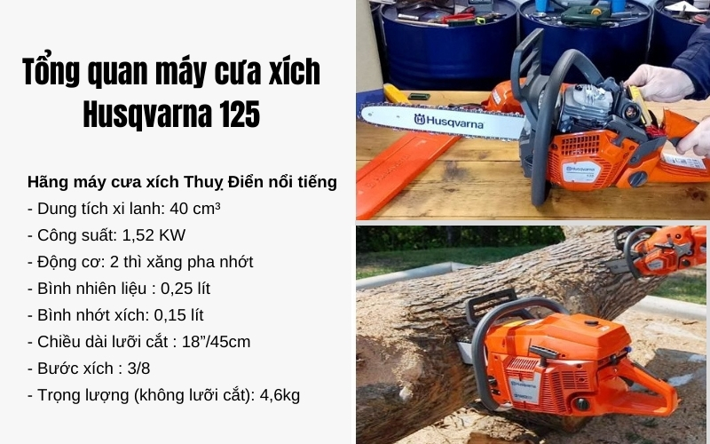 Tổng quan máy cưa xích Husqvarna 125
