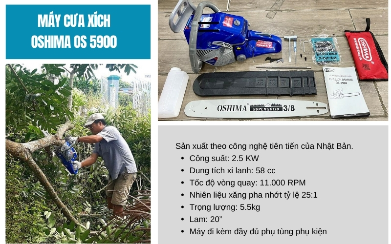 Tổng quan về máy cưa xích Oshima Os 5900