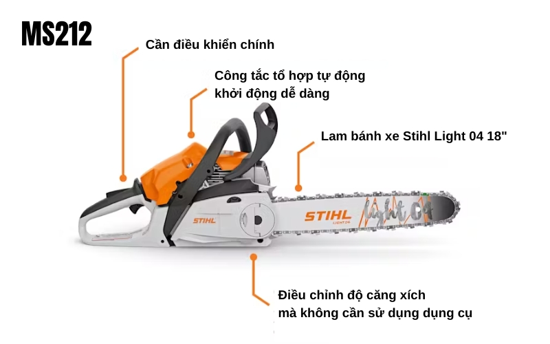 Ưu điểm vượt trội của máy cắt gỗ Stihl MS212