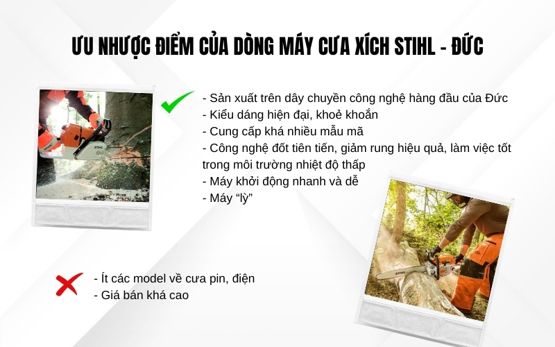 Ưu nhược điểm của dòng máy cưa xích Stihl - Đức