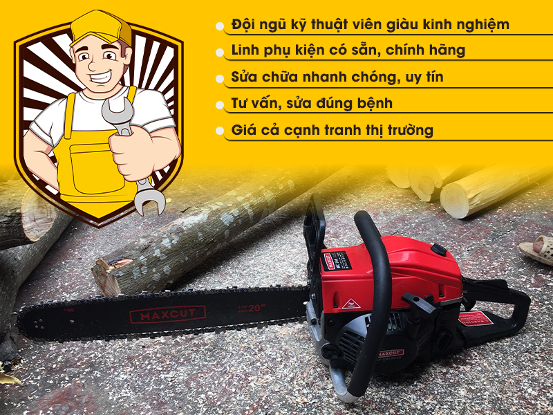 Dịch vụ sửa chữa máy cưa xích tại Siêu thị Hải Minh