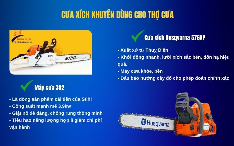 cưa xích khuyên dùng cho thợ cưa