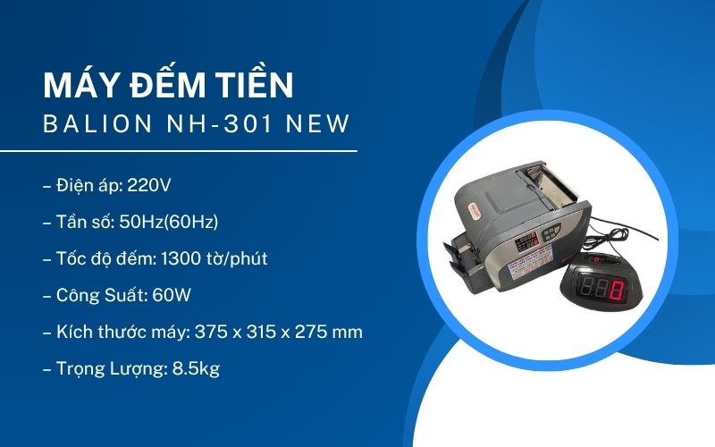 Máy đếm tiền Balion NH-301 new