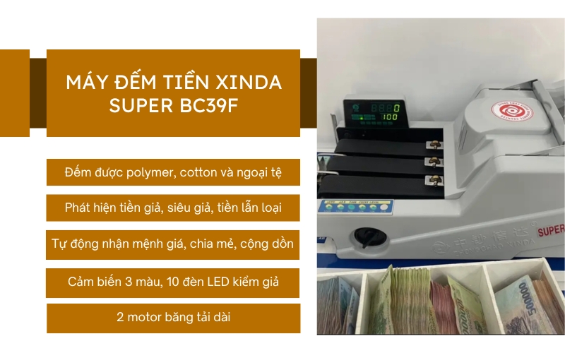 Máy đếm tiền Xinda SUPER BC39F