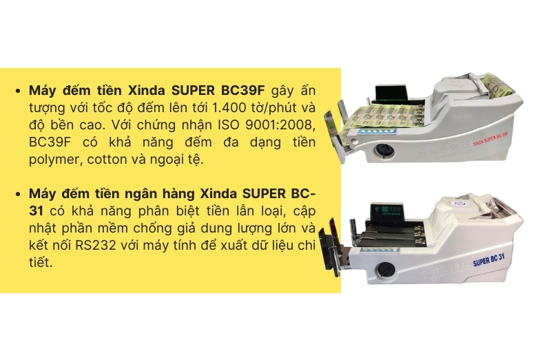 Máy đếm tiền Xinda SUPER BC39F và SUPER BC-31