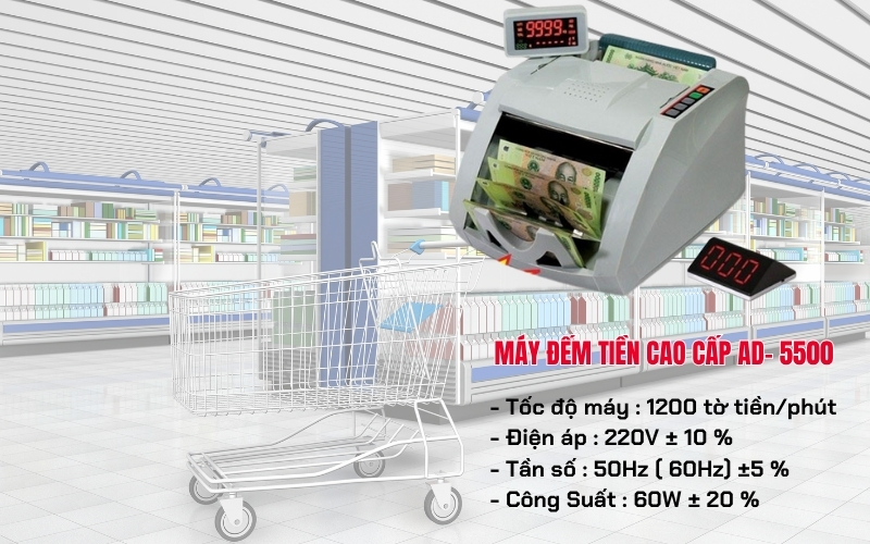 Máy đếm tiền cao cấp AD- 5500