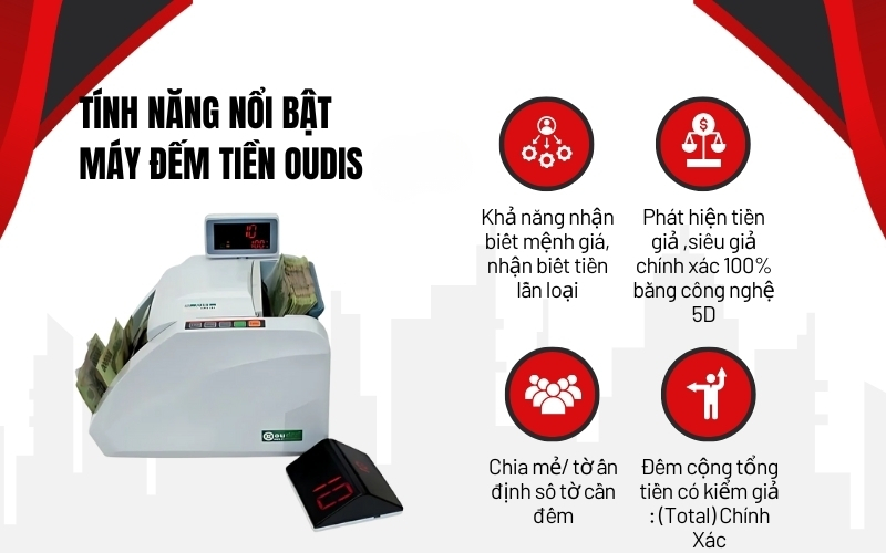 Máy đếm tiền cao cấp OUDIS