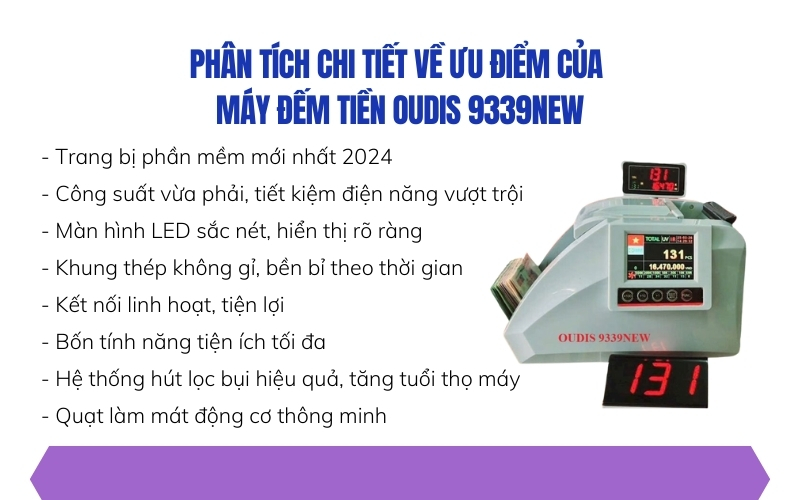 Phân tích chi tiết về ưu điểm của Máy đếm tiền Oudis 9339NEW