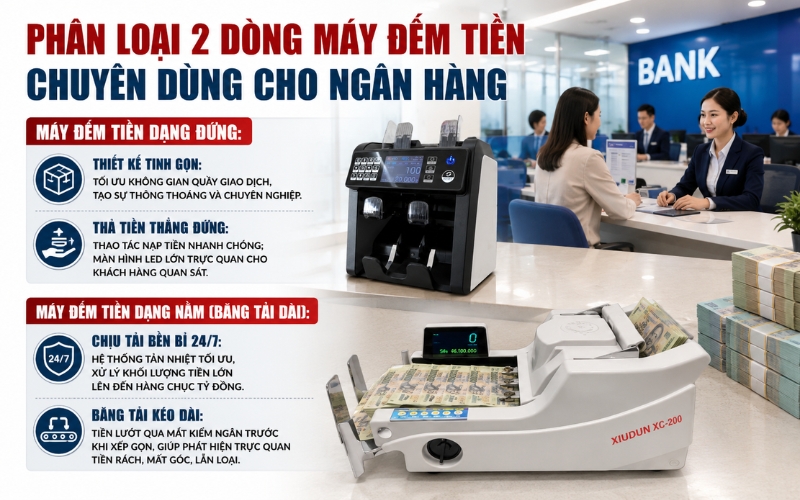 Các loại máy đếm tiền chuyên dùng trong ngân hàng