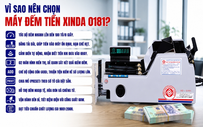 Khách hàng chọn máy đếm tiền Xinda 0181