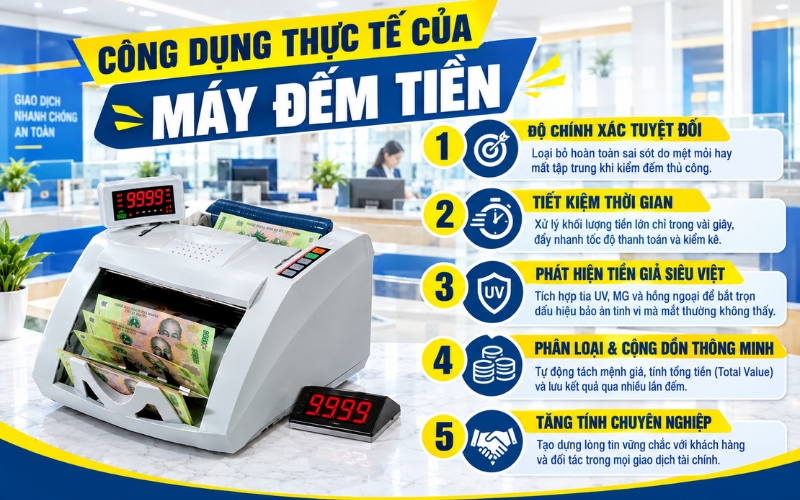 Công dụng của thiết bị đếm tiền 