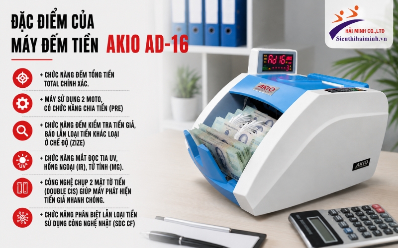 Đặc điểm của máy đếm tiền Akio AD-16