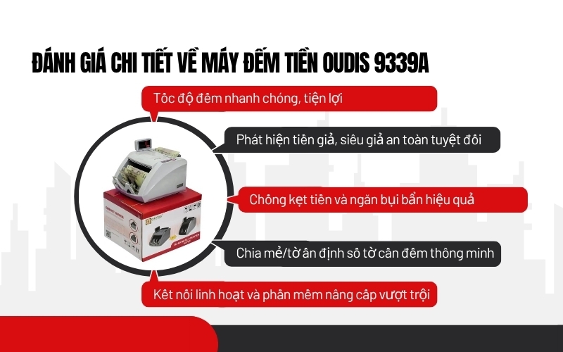 Đánh giá chi tiết về máy đếm tiền ngân hàng OUDIS 9339A