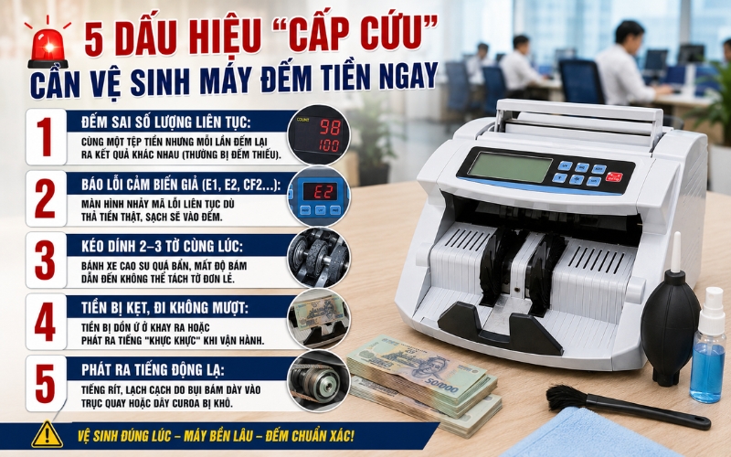 Những dấu hiệu cho thấy máy đếm tiền cần vệ sinh ngay