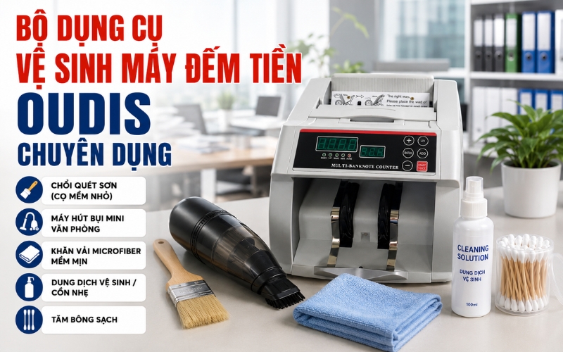 Dụng cụ cần có để vệ sinh máy đếm tiền Oudis