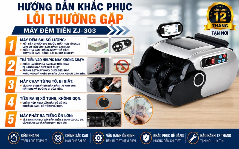 Một số lỗi thường gặp và cách khắc phục máy ZJ-303
